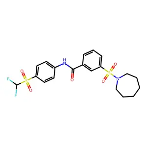 3-(azepan-1-ylsulfonyl)-N-(4-((difluoromethyl)sulfonyl)phenyl)benzamide structure
