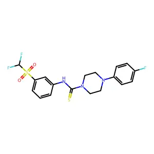 N-(3-((difluoromethyl)sulfonyl)phenyl)-4-(4-fluorophenyl)piperazine-1-carbothioamide structure