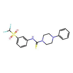Difluoro[(3-{[(4-phenylpiperazinyl)thioxomethyl]amino}phenyl)sulfonyl]methane structure