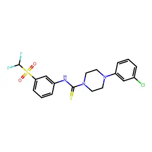 4-(3-CHLOROPHENYL)-N-(3-DIFLUOROMETHANESULFONYLPHENYL)PIPERAZINE-1-CARBOTHIOAMIDE structure
