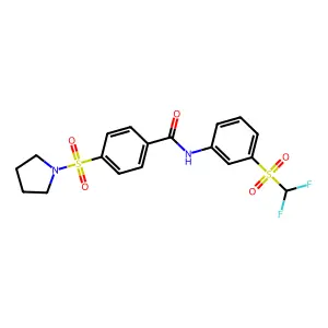N-{3-[(difluoromethyl)sulfonyl]phenyl}-4-(1-pyrrolidinylsulfonyl)benzamide structure