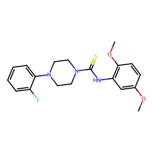 N-(2,5-dimethoxyphenyl)-4-(2-fluorophenyl)piperazine-1-carbothioamide structure