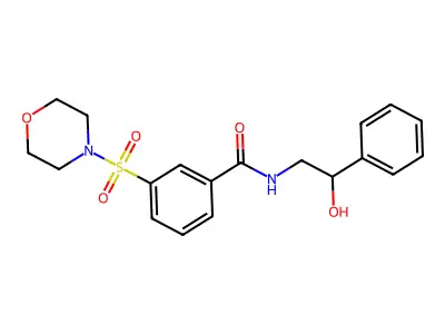 N-(2-hydroxy-2-phenylethyl)-3-(4-morpholinylsulfonyl)benzamide structure
