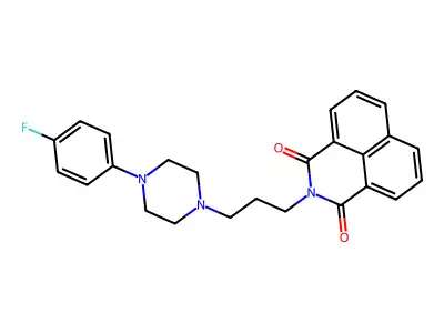 2-(3-(4-(4-fluorophenyl)piperazin-1-yl)propyl)-1H-benzo[de]isoquinoline-1,3(2H)-dione structure