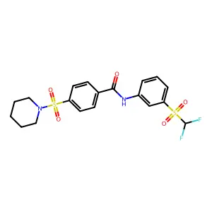 N-(3-((difluoromethyl)sulfonyl)phenyl)-4-(piperidin-1-ylsulfonyl)benzamide structure