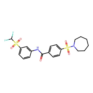4-(azepan-1-ylsulfonyl)-N-[3-(difluoromethylsulfonyl)phenyl]benzamide structure