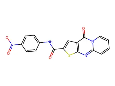 N-(4-nitrophenyl)-4-oxo-4H-pyrido[1,2-a]thieno[2,3-d]pyrimidine-2-carboxamide structure
