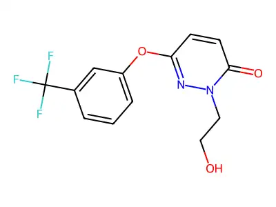 3(2H)-Pyridazinone, 2-(2-hydroxyethyl)-6-(3-(trifluoromethyl)phenoxy)- structure