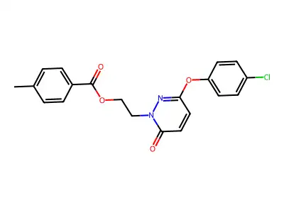 2-(3-(4-Chlorophenoxy)-6-oxo-1(6H)-pyridazinyl)ethyl 4-methylbenzoate structure