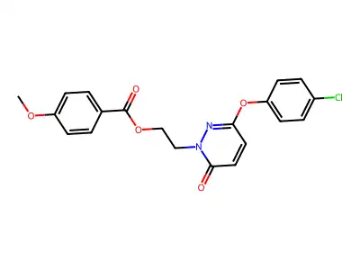 2-(3-(4-Chlorophenoxy)-6-oxo-1(6H)-pyridazinyl)ethyl 4-methoxybenzoate structure