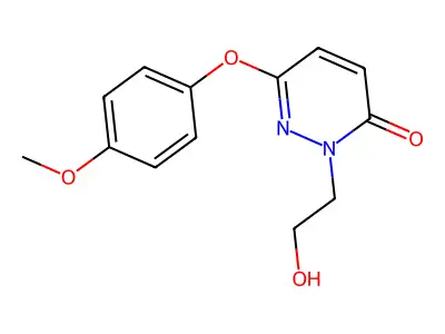 3(2H)-Pyridazinone, 2-(2-hydroxyethyl)-6-(4-methoxyphenoxy)- structure
