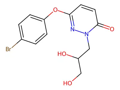 3(2H)-Pyridazinone, 6-(4-bromophenoxy)-2-(2,3-dihydroxypropyl)- structure