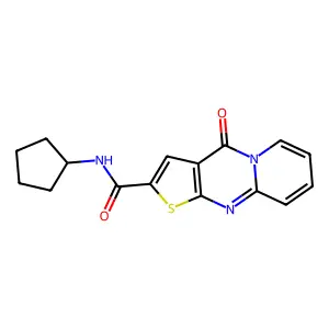 N-cyclopentyl-4-oxo-4H-pyrido[1,2-a]thieno[2,3-d]pyrimidine-2-carboxamide structure