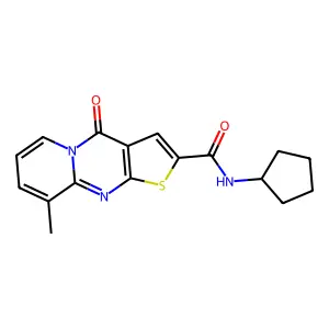 N-cyclopentyl-9-methyl-4-oxo-4H-pyrido[1,2-a]thieno[2,3-d]pyrimidine-2-carboxamide structure