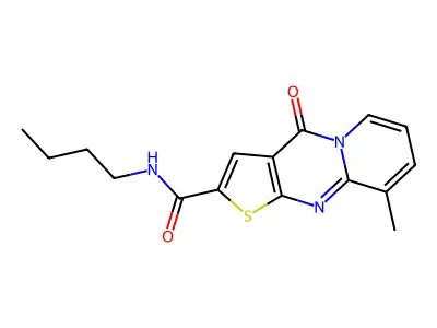 N-butyl-9-methyl-4-oxo-4H-pyrido[1,2-a]thieno[2,3-d]pyrimidine-2-carboxamide structure