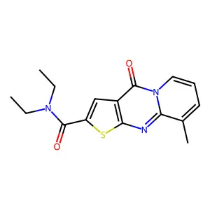N,N-diethyl-9-methyl-4-oxo-4H-pyrido[1,2-a]thieno[2,3-d]pyrimidine-2-carboxamide structure