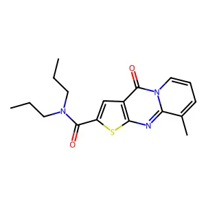 9-methyl-4-oxo-N,N-dipropyl-4H-pyrido[1,2-a]thieno[2,3-d]pyrimidine-2-carboxamide structure