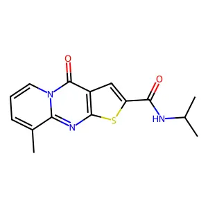 9-methyl-4-oxo-N-(propan-2-yl)-4H-pyrido[1,2-a]thieno[2,3-d]pyrimidine-2-carboxamide structure