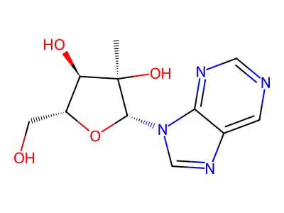 (2R,3R,4R,5R)-5-(hydroxymethyl)-3-methyl-2-purin-9-yloxolane-3,4-diol structure