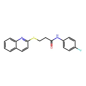 N-(4-fluorophenyl)-3-(2-quinolinylsulfanyl)propanamide structure