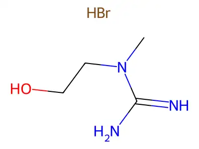 N-(2-Hydroxyethyl)-N-methylguanidine monohydrobromide structure