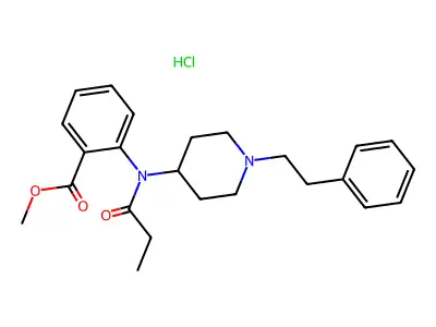 Anthranilic acid, N-(1-phenethyl-4-piperidyl)-N-propionyl-, methyl ester, hydrochloride, dihydrate structure