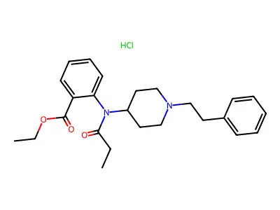 Anthranilic acid, N-(1-phenethyl-4-piperidyl)-N-propionyl-, ethyl ester, hydrochloride structure