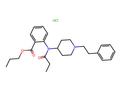 Anthranilic acid, N-(1-phenethyl-4-piperidyl)-N-propionyl-, propyl ester, hydrochloride structure