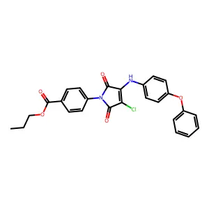Propyl 4-[3-chloro-2,5-dioxo-4-(4-phenoxyanilino)-2,5-dihydro-1H-pyrrol-1-yl]benzoate structure
