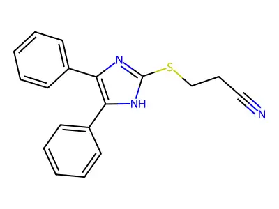 Propanenitrile, 3-((4,5-diphenyl-1H-imidazol-2-yl)thio)- structure