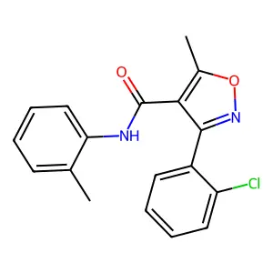 3-(2-chlorophenyl)-5-methyl-N-(2-methylphenyl)-1,2-oxazole-4-carboxamide structure