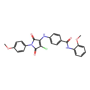 4-{[4-chloro-1-(4-methoxyphenyl)-2,5-dioxo-2,5-dihydro-1H-pyrrol-3-yl]amino}-N-(2-methoxyphenyl)benzamide structure