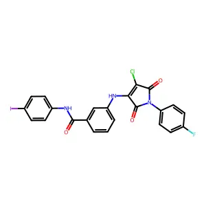 3-{[4-Chloro-1-(4-fluorophenyl)-2,5-dioxo-2,5-dihydro-1H-pyrrol-3-yl]amino}-N-(4-iodophenyl)benzamide structure