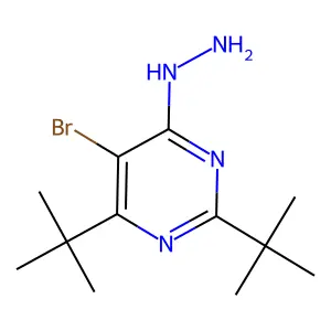 5-Bromo-2,4-ditert-butyl-6-hydrazinopyrimidine structure