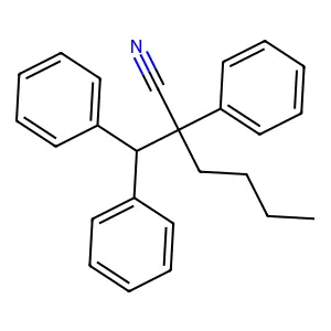2-Benzhydryl-2-phenylhexanenitrile structure