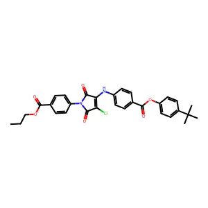 Propyl 4-(3-{4-[(4-tert-butylphenoxy)carbonyl]anilino}-4-chloro-2,5-dioxo-2,5-dihydro-1H-pyrrol-1-yl)benzoate structure
