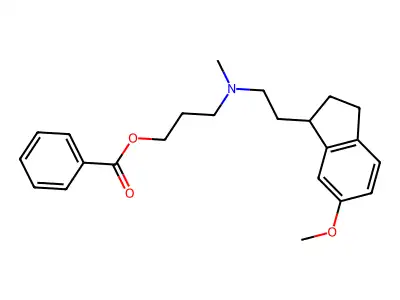 1-(2-(N-Methyl-N-benzoyloxypropyl)aminoethyl)-6-methoxyindan structure