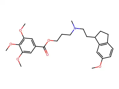 1-(2-(N-Methyl-N-(3,4,5-trimethoxybenzoyloxypropyl)amino)ethyl)-6-methoxyindan structure