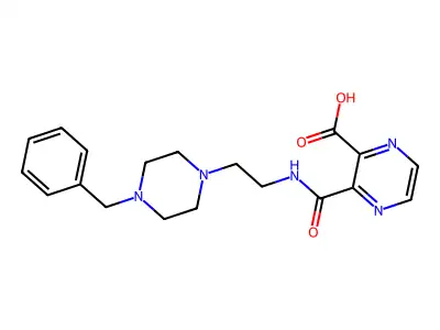 3-[2-(4-benzylpiperazin-1-yl)ethylcarbamoyl]pyrazine-2-carboxylic Acid structure
