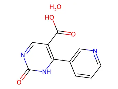2-Oxo-4-(3-pyridinyl)-1,2-dihydro-5-pyrimidinecarboxylic acid hydrate structure