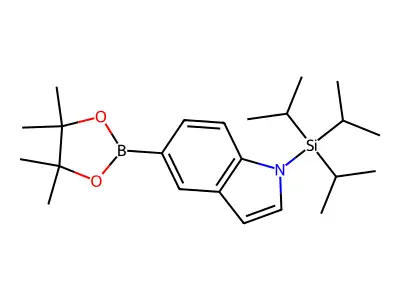 5-(4,4,5,5-tetramethyl-1,3,2-dioxaborolan-2-yl)-1-(triisopropylsilyl)-1H-indole structure