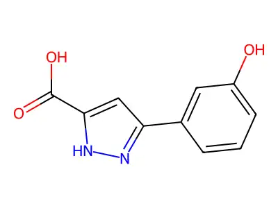 5-(3-Hydroxyphenyl)-1H-pyrazole-3-carboxylic acid structure