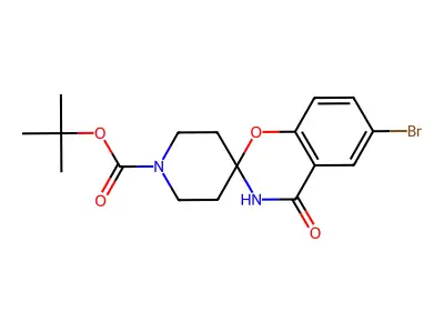 tert-Butyl 6-bromo-4-oxo-3,4-dihydrospiro[benzo[e][1,3]oxazine-2,4'-piperidine]-1'-carboxylate structure