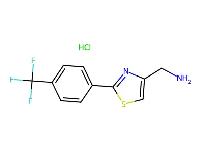 [2-[4-(trifluoromethyl)phenyl]-1,3-thiazol-4-yl]methanamine Hydrochloride structure