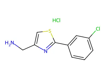 (2-(3-Chlorophenyl)thiazol-4-yl)methanamine hydrochloride hydrate structure