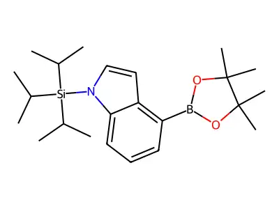 4-(4,4,5,5-Tetramethyl-1,3,2-dioxaborolan-2-YL)-1-(triisopropylsilyl)-1H-indole structure