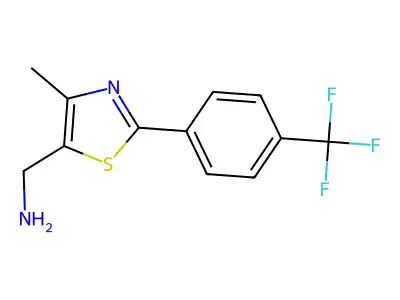 (4-Methyl-2-(4-(trifluoromethyl)phenyl)thiazol-5-yl)methanamine structure