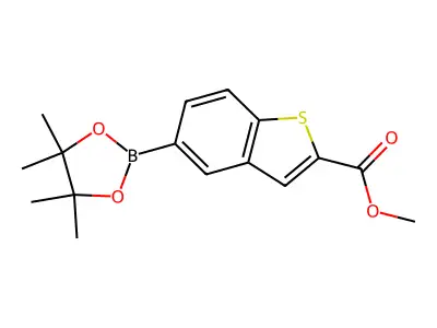 methyl 5-(4,4,5,5-tetramethyl-1,3,2-dioxaborolan-2-yl)-1-benzothiophene-2-carboxylate structure