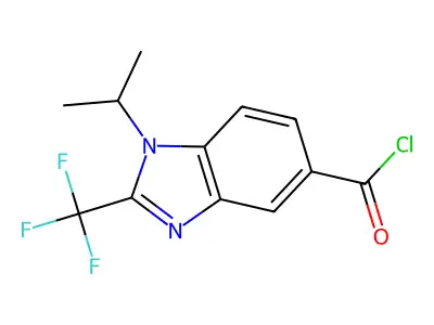 1-Isopropyl-2-(trifluoromethyl)-1H-benzimidazole-5-carbonyl chloride structure