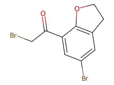 2-Bromo-1-(5-bromo-2,3-dihydro-1-benzofuran-7-yl)ethanone structure